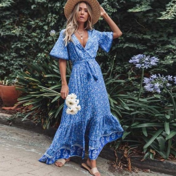 Dresses & Skirts - Boho Floral gypsy Print Maxi Dress